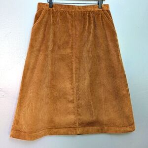 Corduroy A-Line Skirt in Camel